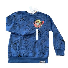New Boys Nickelodeon SpongeBob SquarePants Graphic fleece Sweatshirt - Blue L