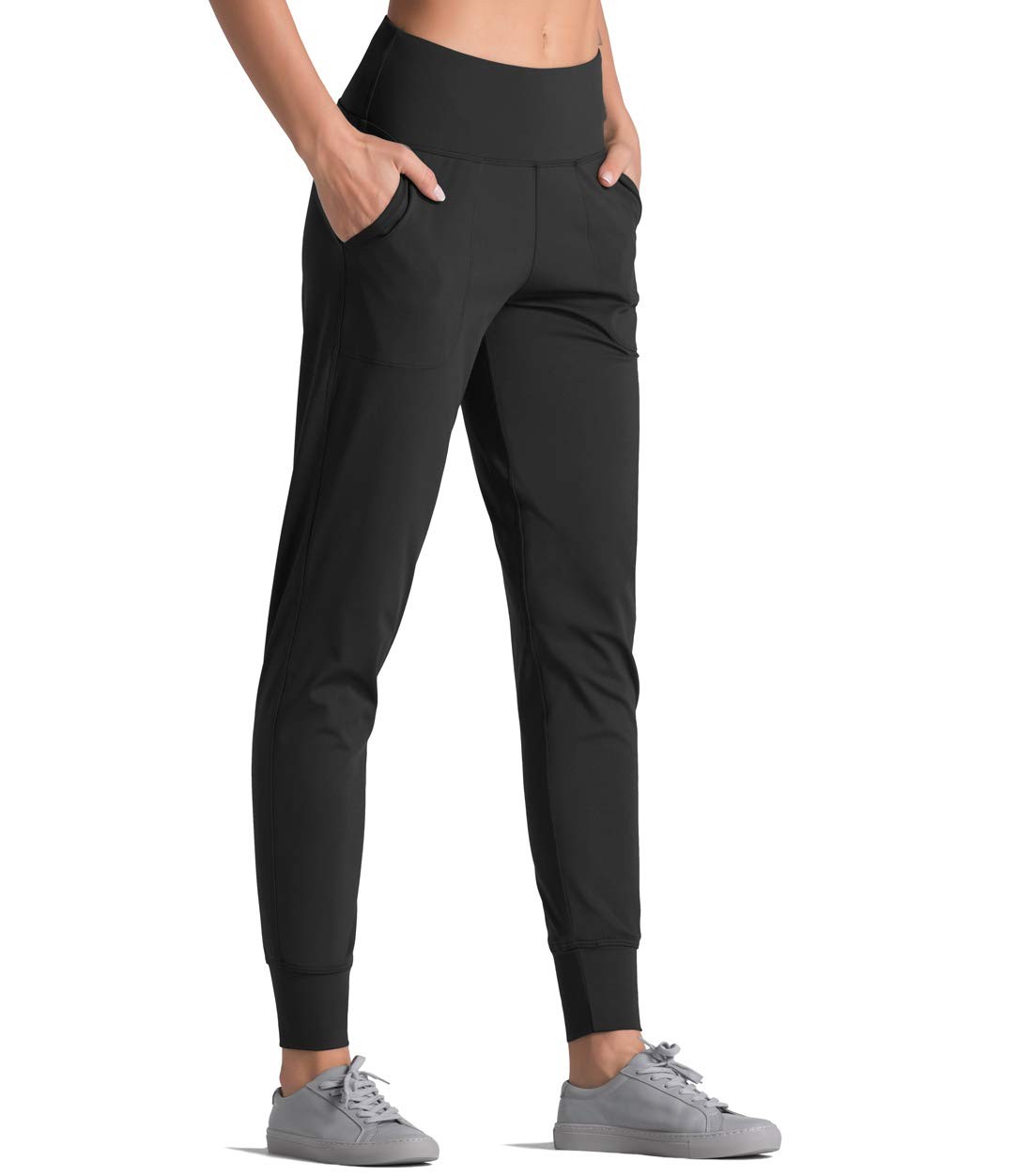 Dragon Fit Joggers for Women with Pockets,High Waist Large, Joggers78-black