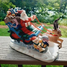 Santa's Best Classic Collectibles Santa on Sleigh with Gifts