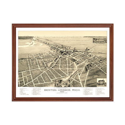 Old Map of Benton Harbor, MI 1889 - Vintage Benton Harbor Mi