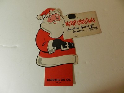 VINTAGE 1960'S  BARDAHL MOTOR OIL SANTA CLAUS ADVERTISING SIGN-VINTAGE GAS & OIL
