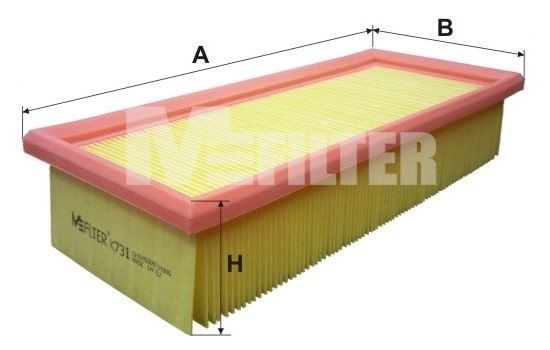 Fits MFILTER K 731 Air Filter