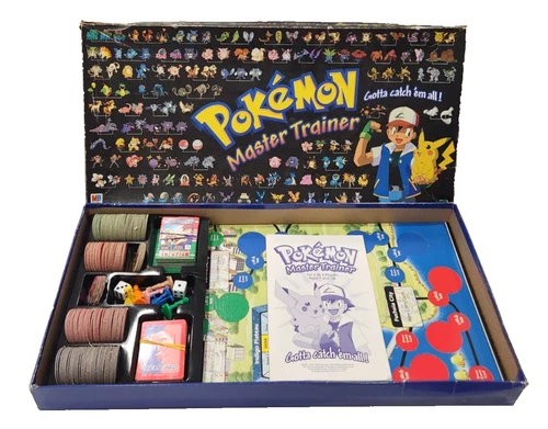 Pokemon Master Trainer Board Game Vintage Hasbro 100% Complete 1999 Rare Kanto