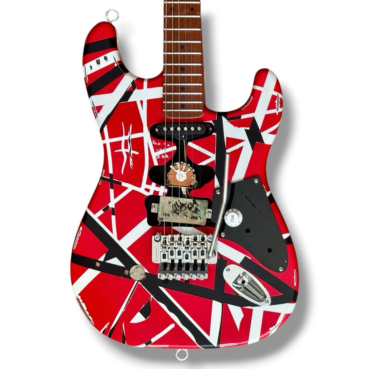 ★ＵＳオリジナル・レッドヴァイナル盤★E CLINTON Eddie Van Halen Signed Guitar JSA COA Frankenstrat Replica With