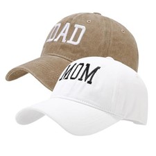 Mom and Dad Hats New Parents Gifts for Couples One Size Khaki Dad White Mom