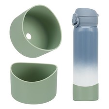 2Pcs Silicone Water Bottle Boot Anti-Slip Protective Sleeve  Light Green