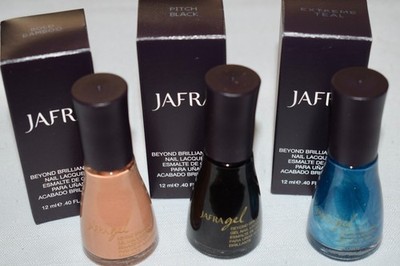 3x Jafra Beyond Brilliant Gel Nail Polish Pitch Black, Bold Bamboo, Extreme Teal