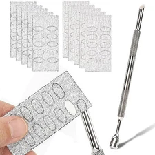 Nail Cuticle Pusher Self-Adhesive Sandpaper Manicure Kit Double Head Cuticle 