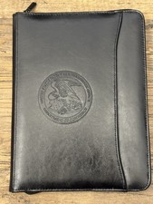 Vintage 1990s USPTO Leather Zip Portfolio Binder Dept of Commerce Organizer