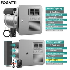 6 Gal RV Gas/Electric Water Heater Camper RV Tank Water Heater DSI With Door