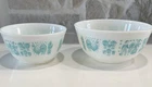 Pyrex Vintage Amish Butterprint Turquoise Mixing Bowls