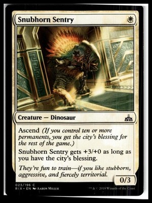 Rivals of Ixalan #23 Snubhorn Sentry