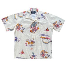 Vintage Polo Ralph Lauren Equestrian Horse Sportsman Western Shirt Size Medium