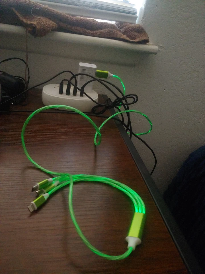 3 in 1 LED Fast Charging Cable Adapter For iPhone Micro USB Type C Charger Cord - Image 4 of 4