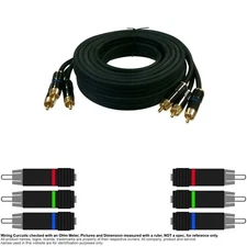 Cable Coax Coaxial RCA 3:3 Video RGB Component  12FT #202162