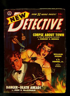 PULP: New Detective Pulp March 1949- Gun Moll Cover- Crime