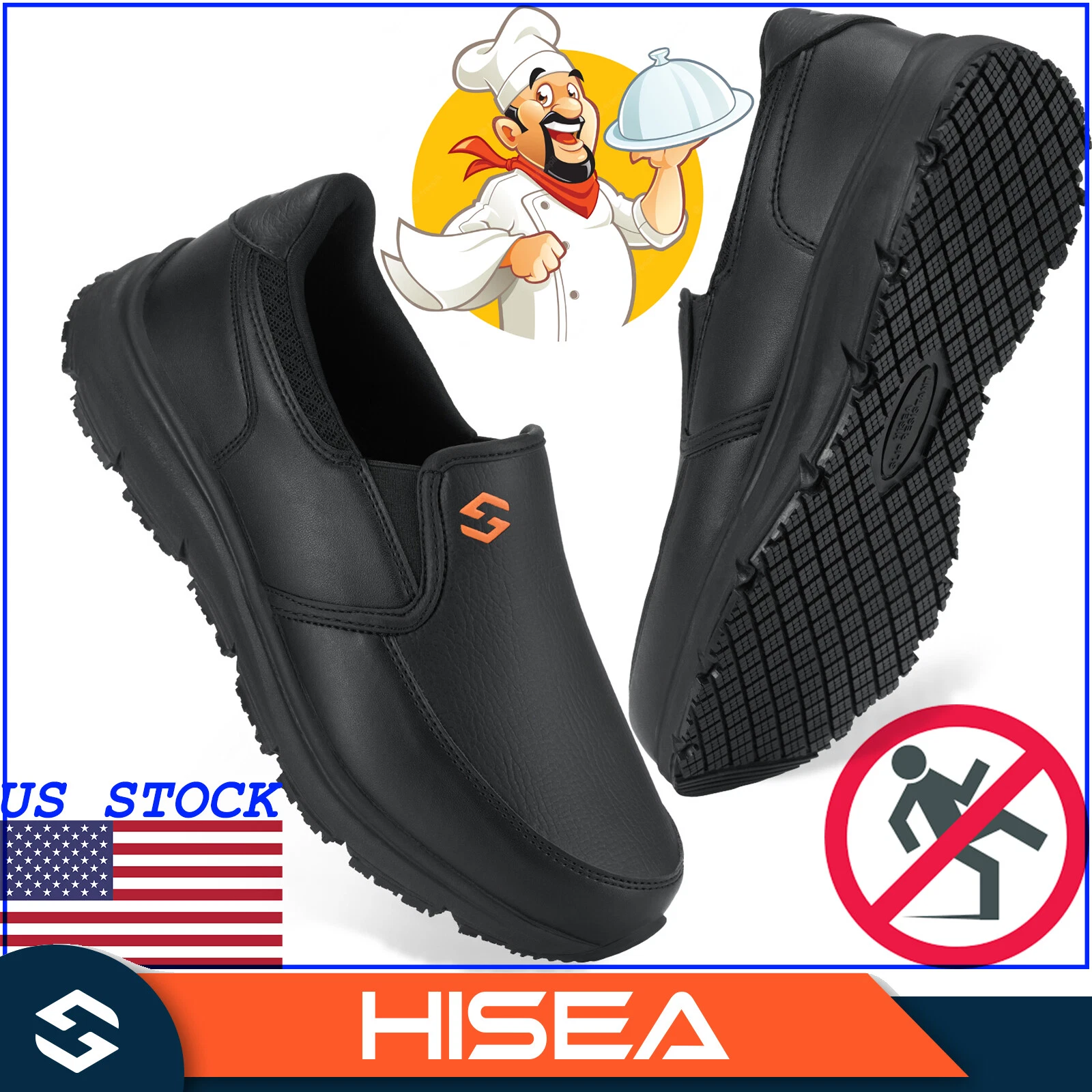 HISEA Men Non Slip Work Shoes Memory Foam Slip-On Food Service Kitchen Chef Shoe
Opens in a new wind