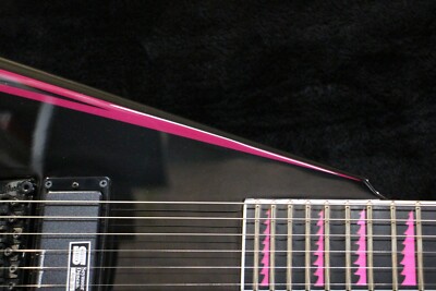 Open Box Edwards E-AL-166 Pink Sawtooth Black Electric Guitar