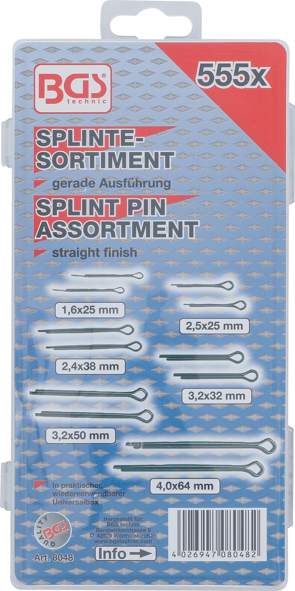 BGS 8048 Splinte-Sortiment – 555-teilig, Mit Gera Produktbild-Vorschau 3