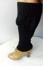 Pantacollant leggings tights leg warmers black knit knot. Knot