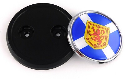 Scotland Scottish Flag Car Truck Black Round Grill Badge 3.5" Grille Chrome Emblem - Canada - View #5