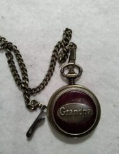 Vintage "Grandpa" Pocket Watch With 15" Chain Japanese Movement