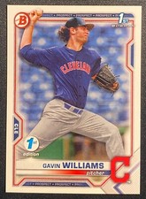Gavin Williams 2021 Bowman Draft 1st Edition RC Rookie Prospect Base GUARDIANS 2