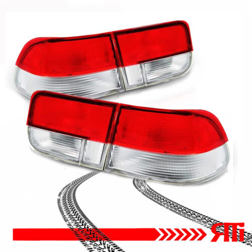 FOR 9600 Honda Civic EK EM Coupe 2 dr Rear Taillights Red Clear EX LX