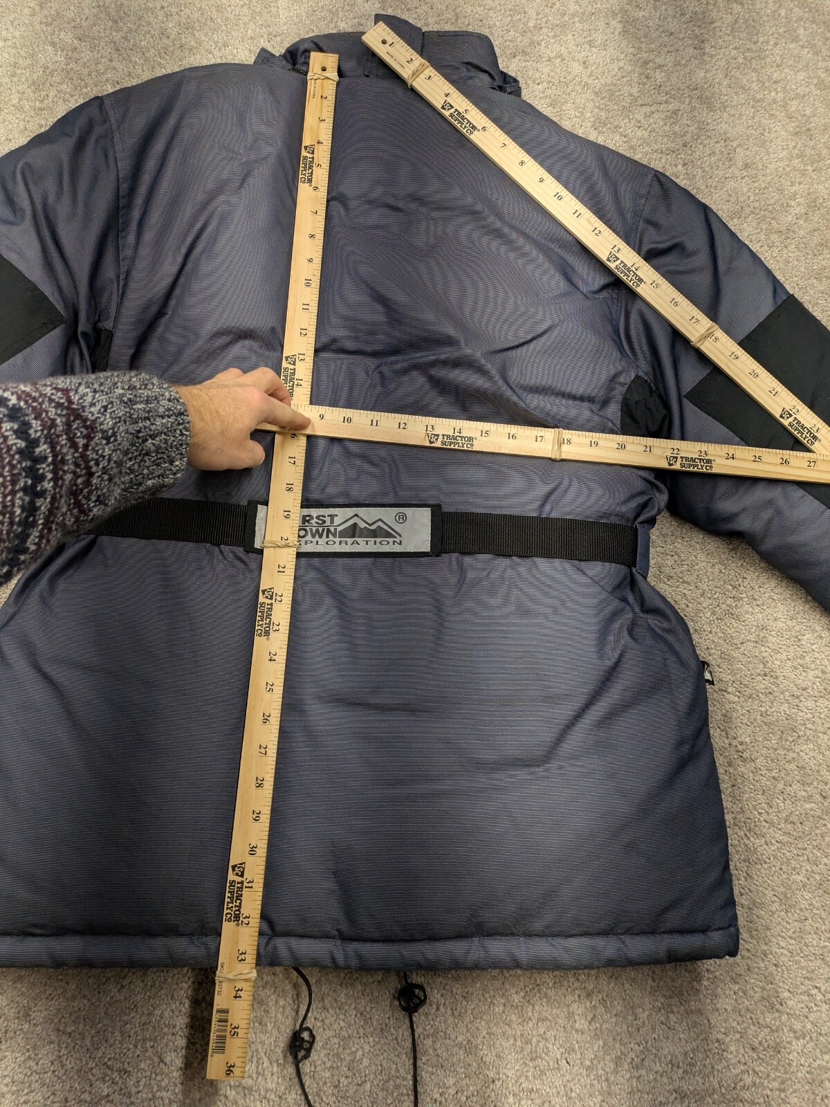 First Down Parka Jacket Mens Medium Gray Goose Do… - image 11