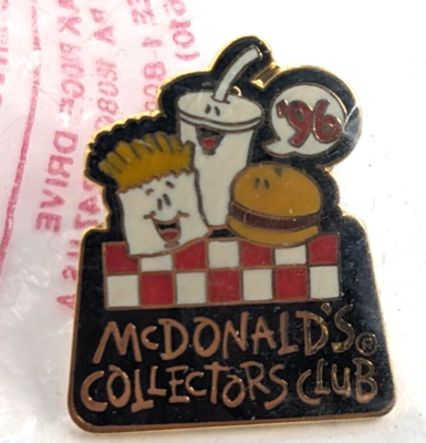1996 McDonald's Collectors Club Hamburger Fries Drink Pin