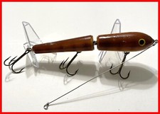Jointed Crankbait for Muskie and Nothern Pike - 8" Brown and White - 3 Trebles