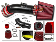MATTE BLACK RAM AIR INTAKE KIT+ RED DRY FILTER For 10-12 Mazda 3 2.5L