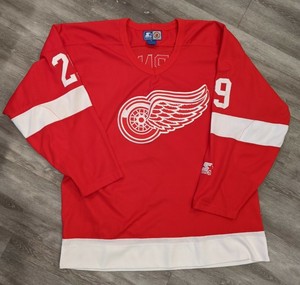 custom red wings jersey