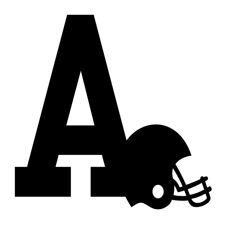 Football A Monogram Letter Initial Vinyl Decal Sticker For Home Cup Car Wall