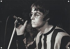 Oasis Knebworth Park Liam Gallagher Retro Metal Poster Print Rare  19cm x 28cm