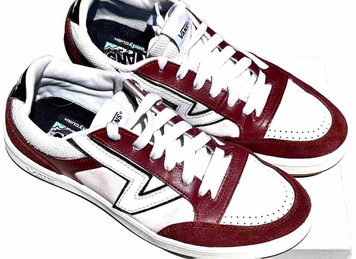 VANS Lowland Leather/Suede Red&White Retro 90s Flying V  display picture 1