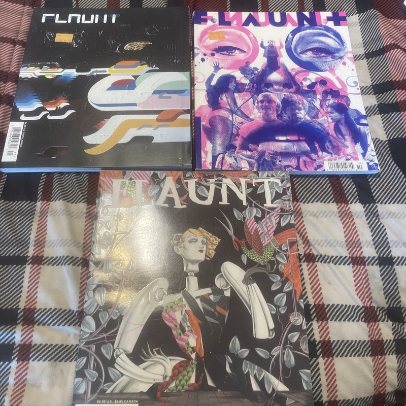 FLAUNT MAGAZINE LOT EXTRAVAGANZA! 3 ISSUES OF THE BEST COVER MAGAZINE…..