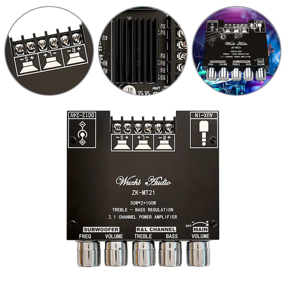 Bluetooth Amplifier Board HiFi Stereo 2.1 V5.0 Aux-Audio Verstärkermodul - Bild 2 von 4