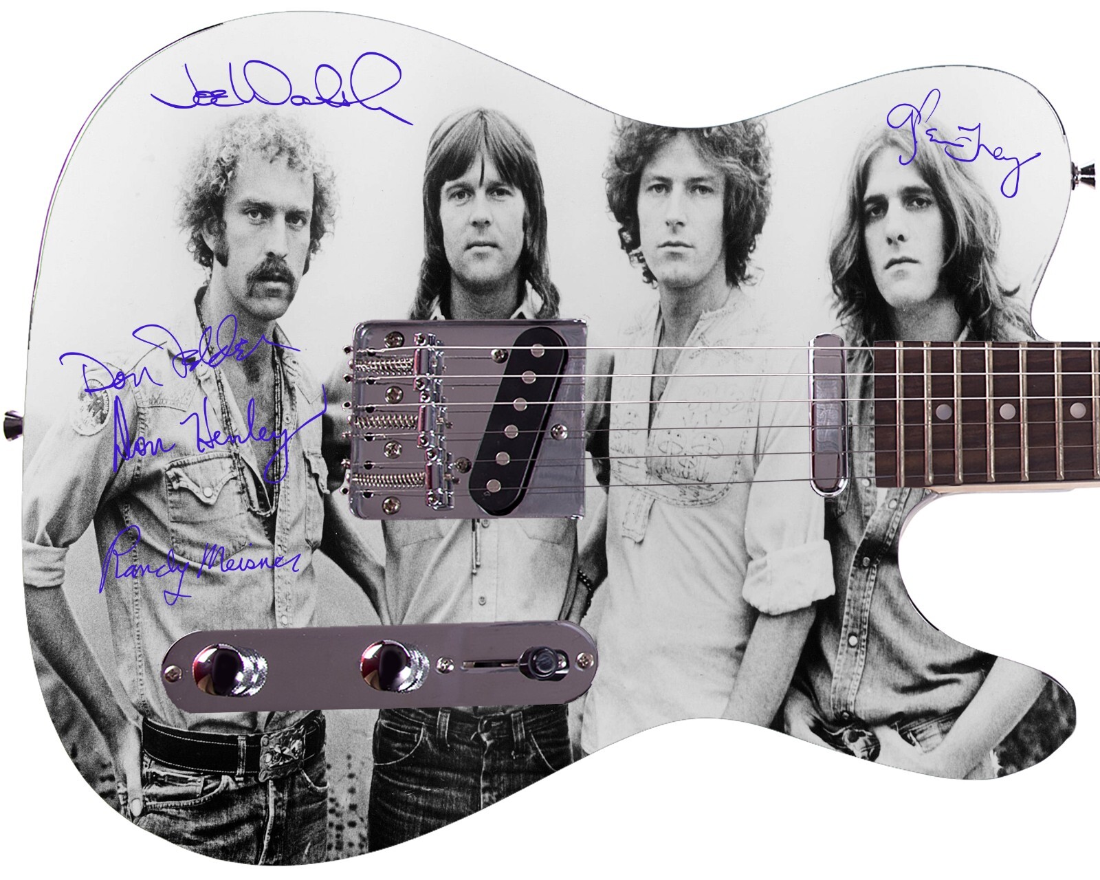 The Eagles Facsimile Autographed Signed Graphics Photo Guitar