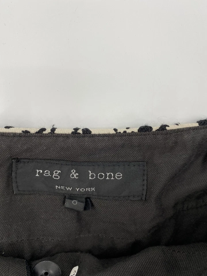 Pantalones Cortos Rag & Bone Talla 8 Beige Negro Mezcla de Lana Tejido Elegante Formal Foto 2 de 4