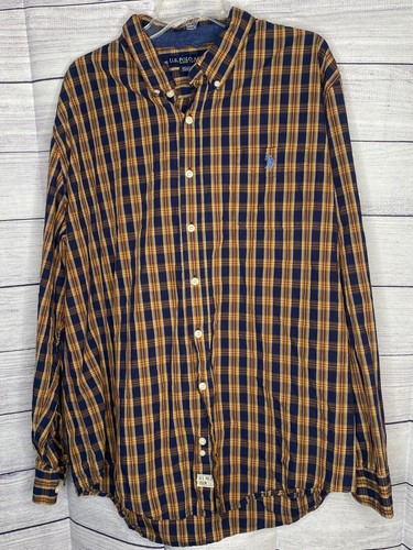 NWOT Men's US Polo Association plaid button down size 2XL