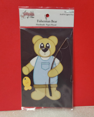 A Scrap of Time FISHERMAN BEAR Acid/Lignin Free Scrapbooking Crafts