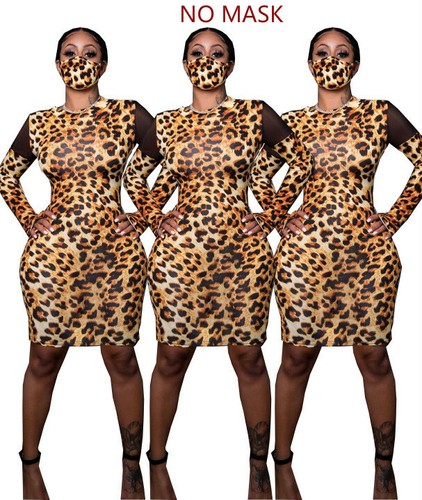 leopard patchwork dress