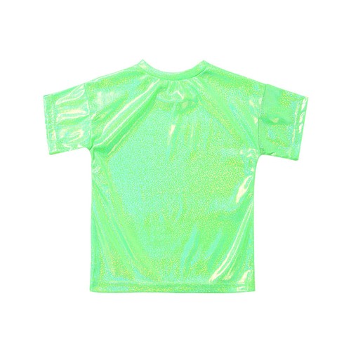 Girls Boys Metallic Short Sleeve T-Shirt Tops Sparkle Jazz Dance Performance Tee - Picture 78 of 96