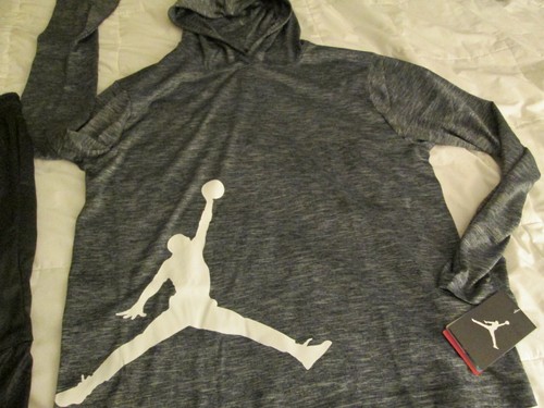 NEW 2Pc NIKE Air Jordan Boys Basketball OUTFIT Shorts+Hoodie l/s YXL FREE SHIP - Picture 2 of 11