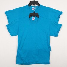 VINTAGE Russell Athletic Youth L Electric Blue T-Shirts - Lot of 2