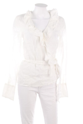 REPEAT Wrap Blouse Volants Frills D 38 off-white