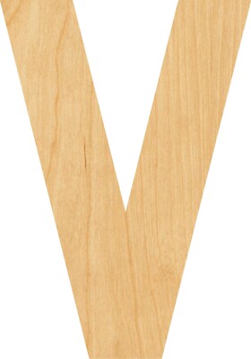 Letter V Laser Cut Out Wood Shape Craft Supply - Woodcraft Cutout