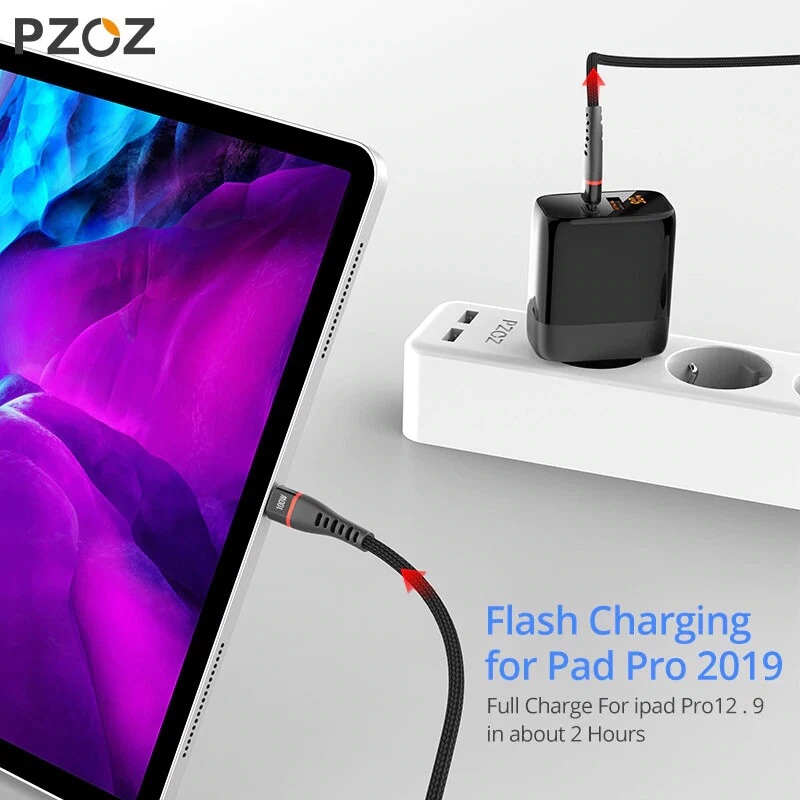 PZOZ USB C to USB C Cable 100W PD 5A QC4.0 Fast Charge Data. 0.5m 1m 2m - Image 4 of 4