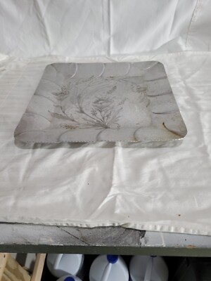 Vintage Forged Aluminum Tray Intaglio Design By E.M.P.C 